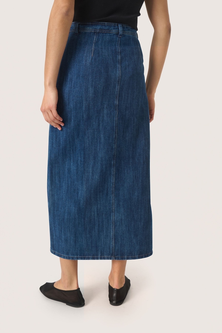 Soaked in Luxury Blue Slzianna Maxi Length Denim Skirt - Image 2 of 6