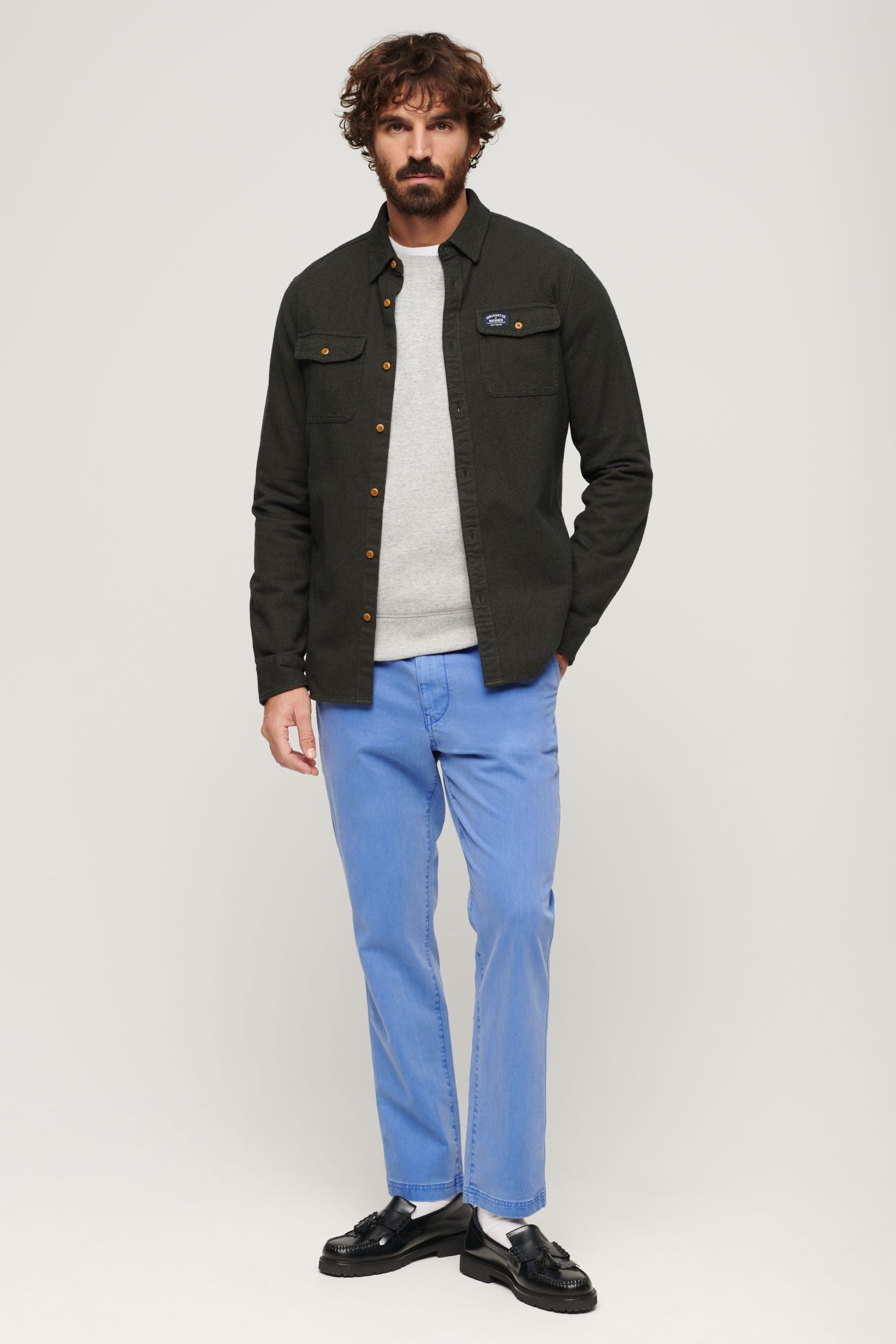 Buy Superdry Blue International Chino Trousers from Next Luxembourg