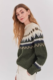 Celtic & Co. Green Diamond Fair Isle Jumper - Image 2 of 6