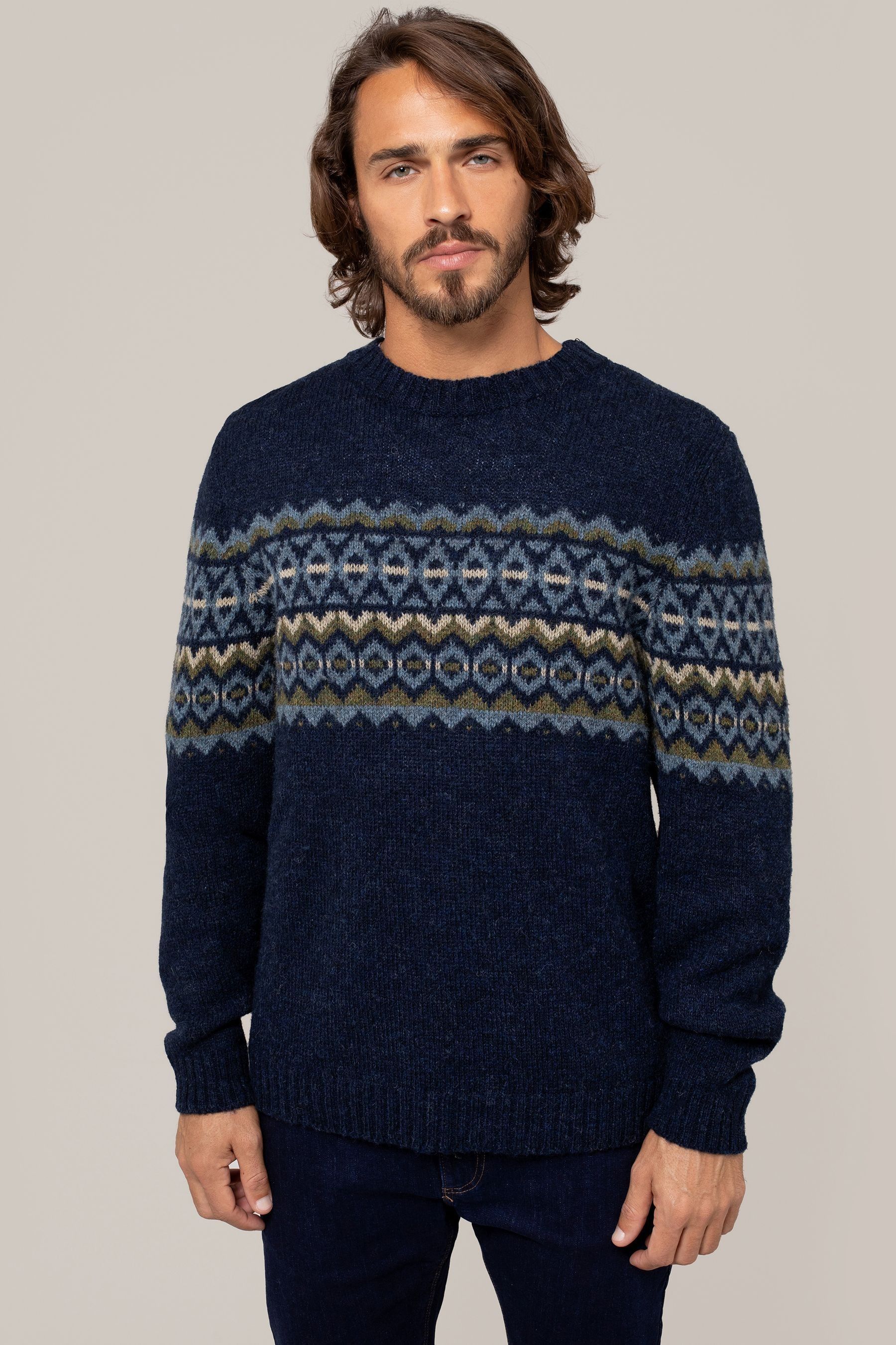 Buy Celtic Co. Mens Blue Fair Isle Jumper from the Next UK online shop