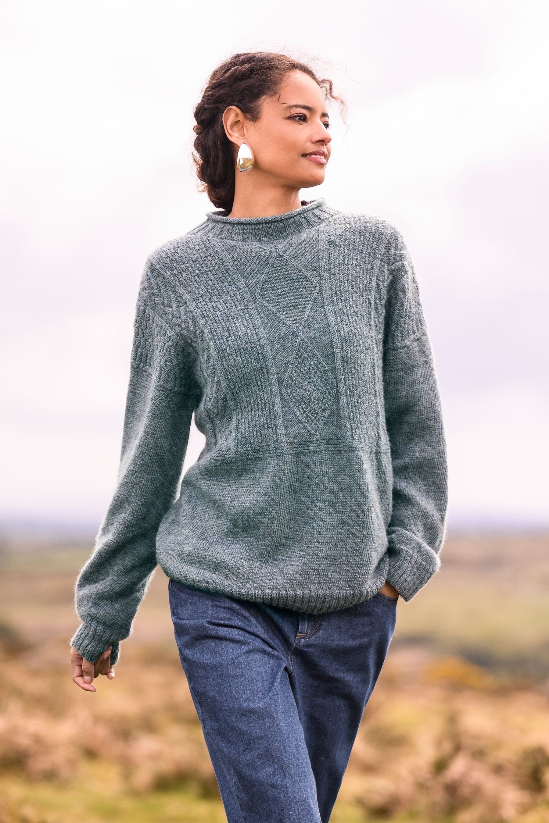 Buy Celtic Co. Blue British Wool Gansey Jumper from Next Canada