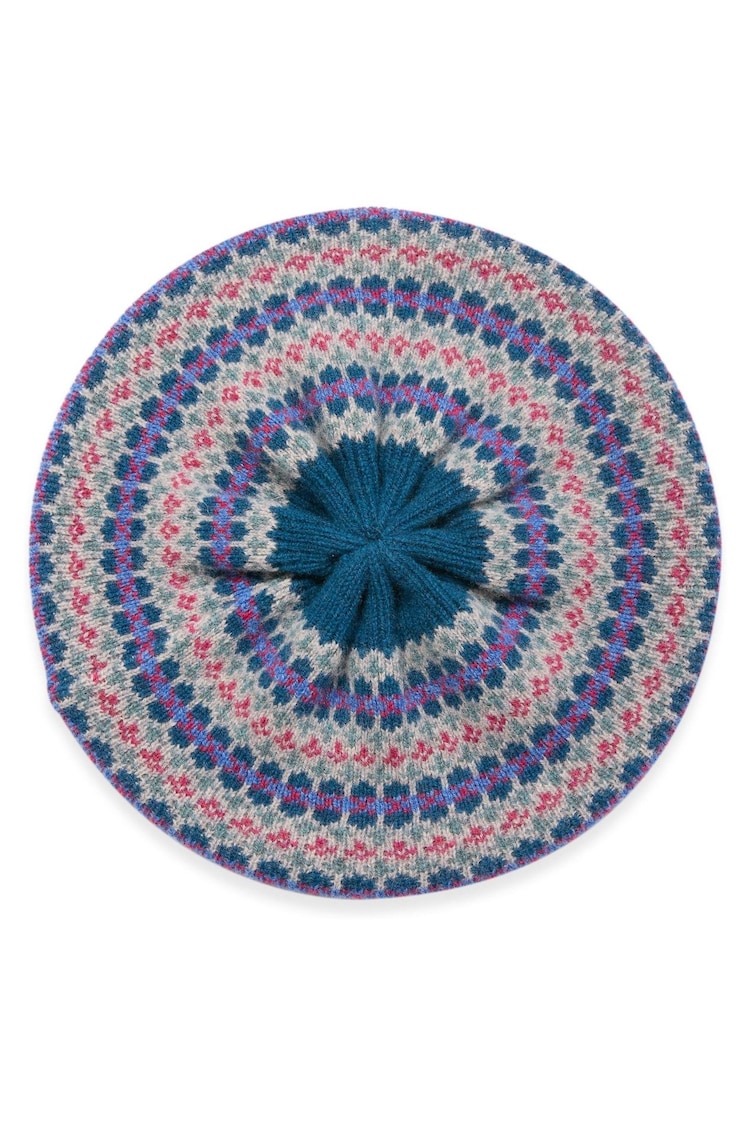 Celtic & Co. Blue Lambswool Fair Isle Beret - Image 1 of 2