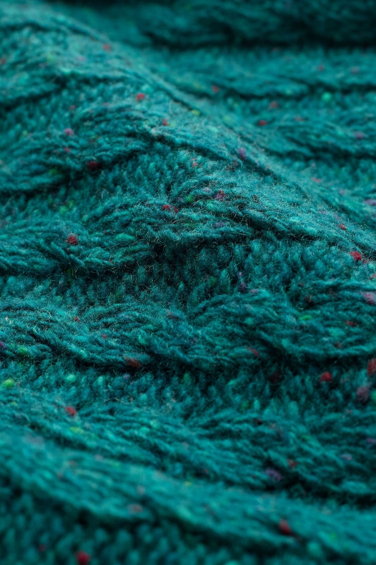 Celtic & Co. Green Donegal Cable Roll Neck Jumper - Image 5 of 5