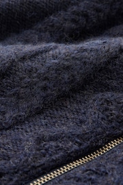 Celtic & Co. Blue British Wool Cable Zip Cardigan - Image 6 of 6