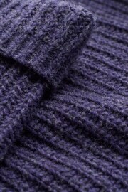 Celtic & Co. Blue Fishermans Ribbed Funnel Neck Jumper - Image 6 of 6