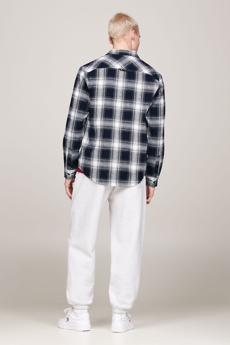 Tommy Jeans Regular Fit Blue Check Flannel Shirt - Image 2 of 5