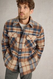 White Stuff Brown Check Trucker Coat - Image 3 of 6