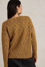 White Stuff Brown Textured V-Neck Jumper - Image 2 of 6