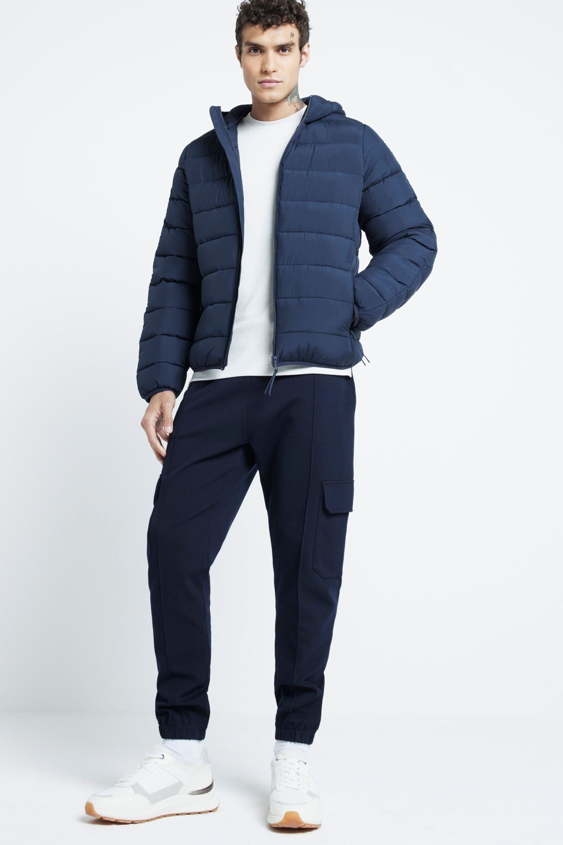River island blue puffer jacket top