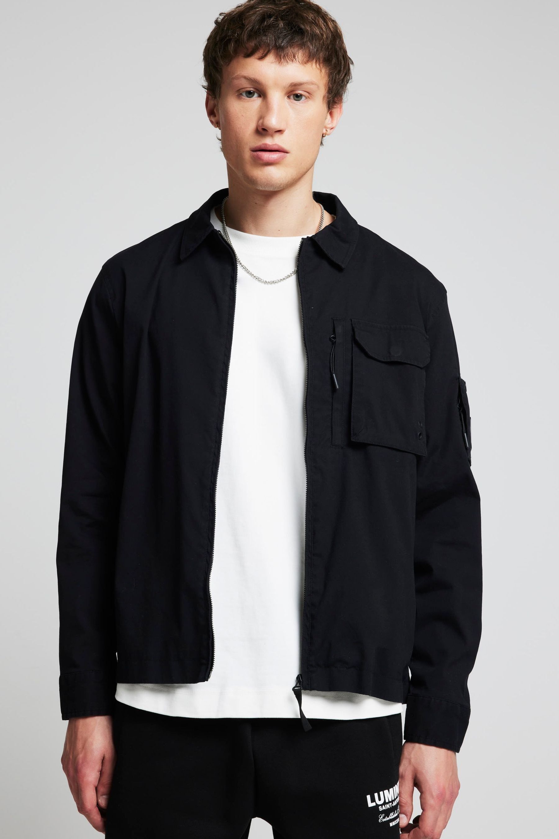 Zip up shacket top