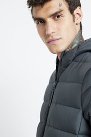 River Island Green Quilted Hooded Puffer Jacket - Image 3 of 4