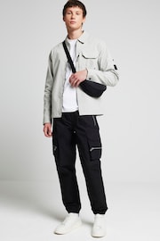 River Island Grey Regular Fit Utility Zip Up Shacket - Image 1 of 4