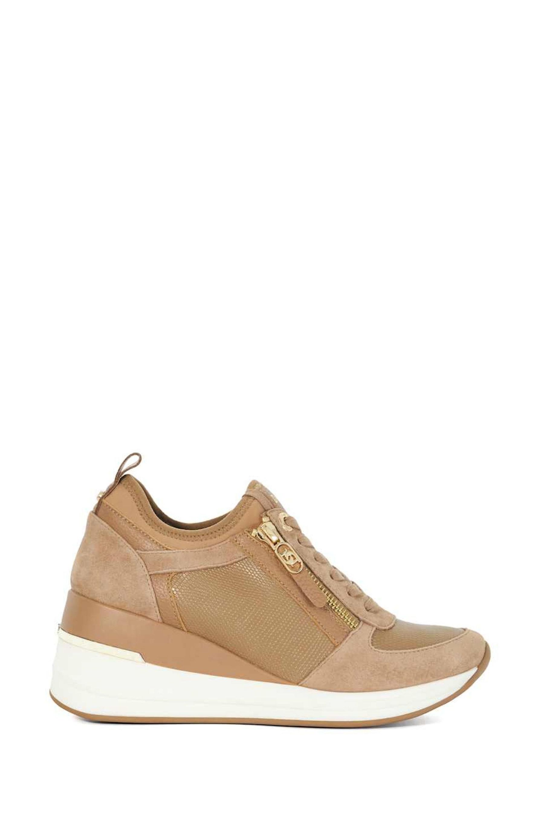 Buy Dune London Brown Eiline 2 Side Zip Wedge Trainers from Next Canada