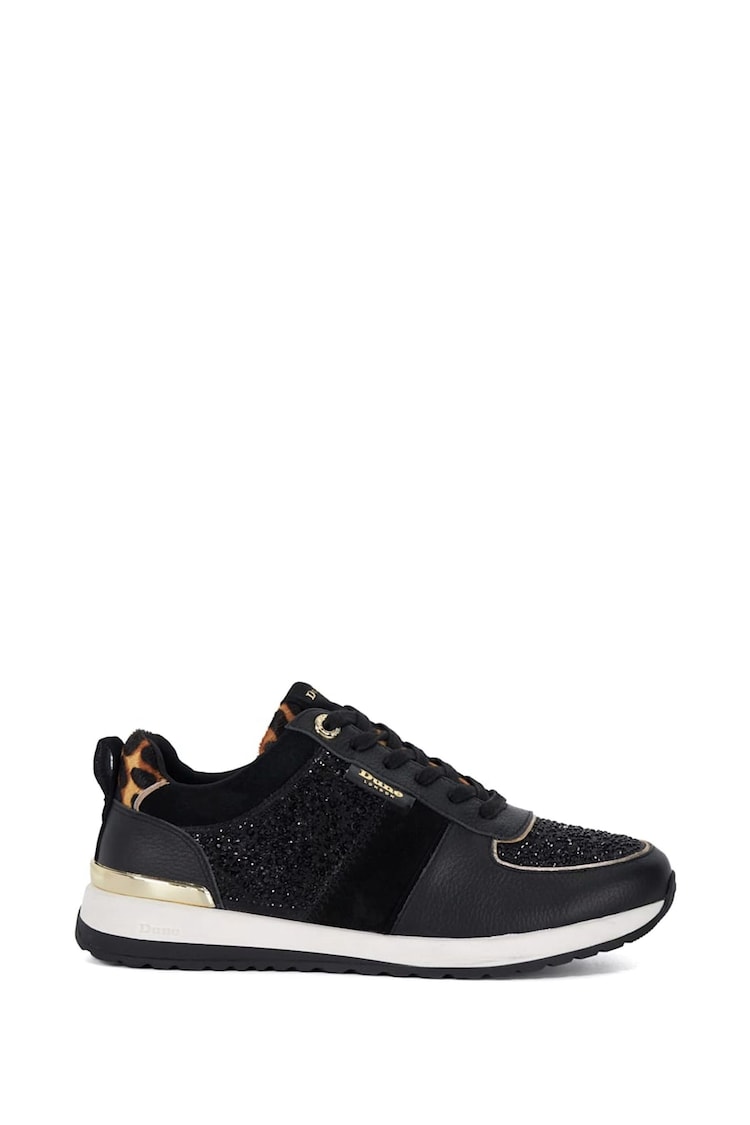 Dune London Black Ego Mix Material Runner Trainers - Image 2 of 5