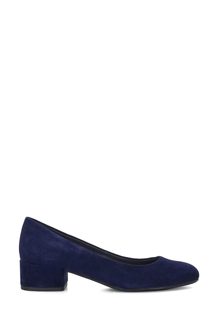 Dune London Blue Regular Fit Bracket Low Heel Comfort Court Shoes - Image 1 of 5