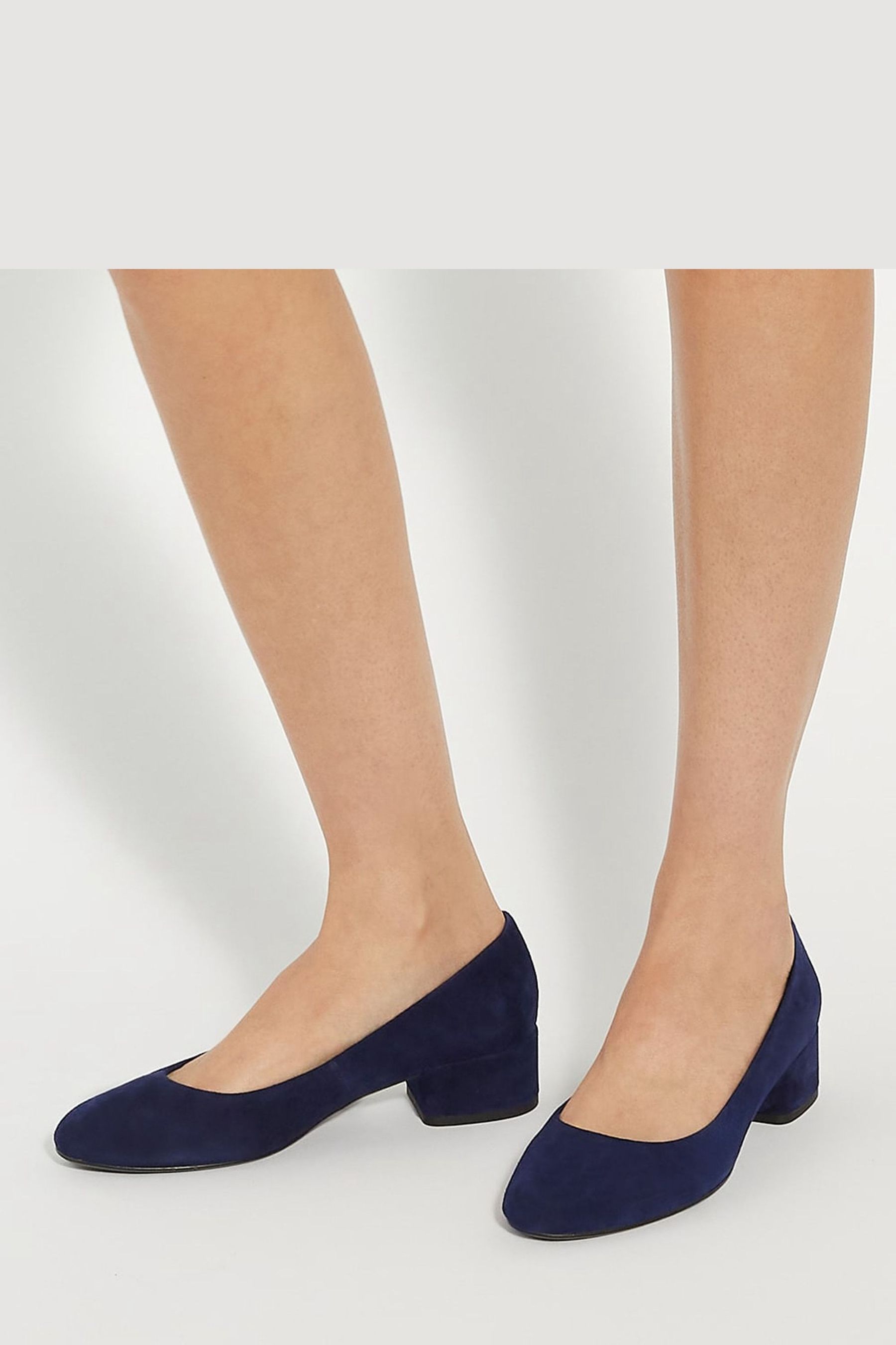 Dune London Blue Regular Fit Bracket Low Heel Comfort Court Shoes