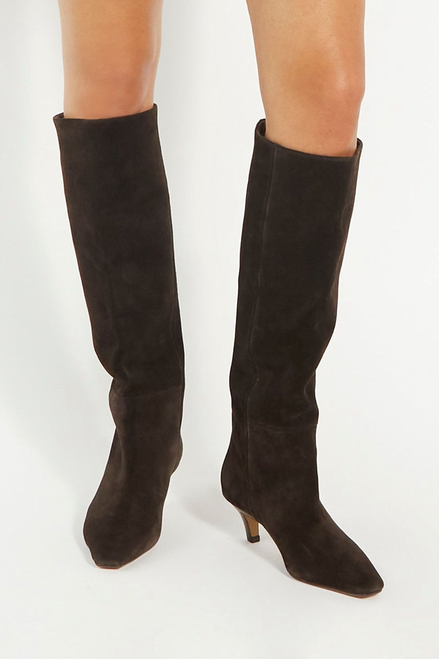 Buy Dune London Brown Slink Angle Mid Heel Knee High Boots from the Next UK online shop