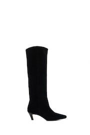 Dune London Black Slink Angle Mid Heel Knee High Boots - Image 3 of 6