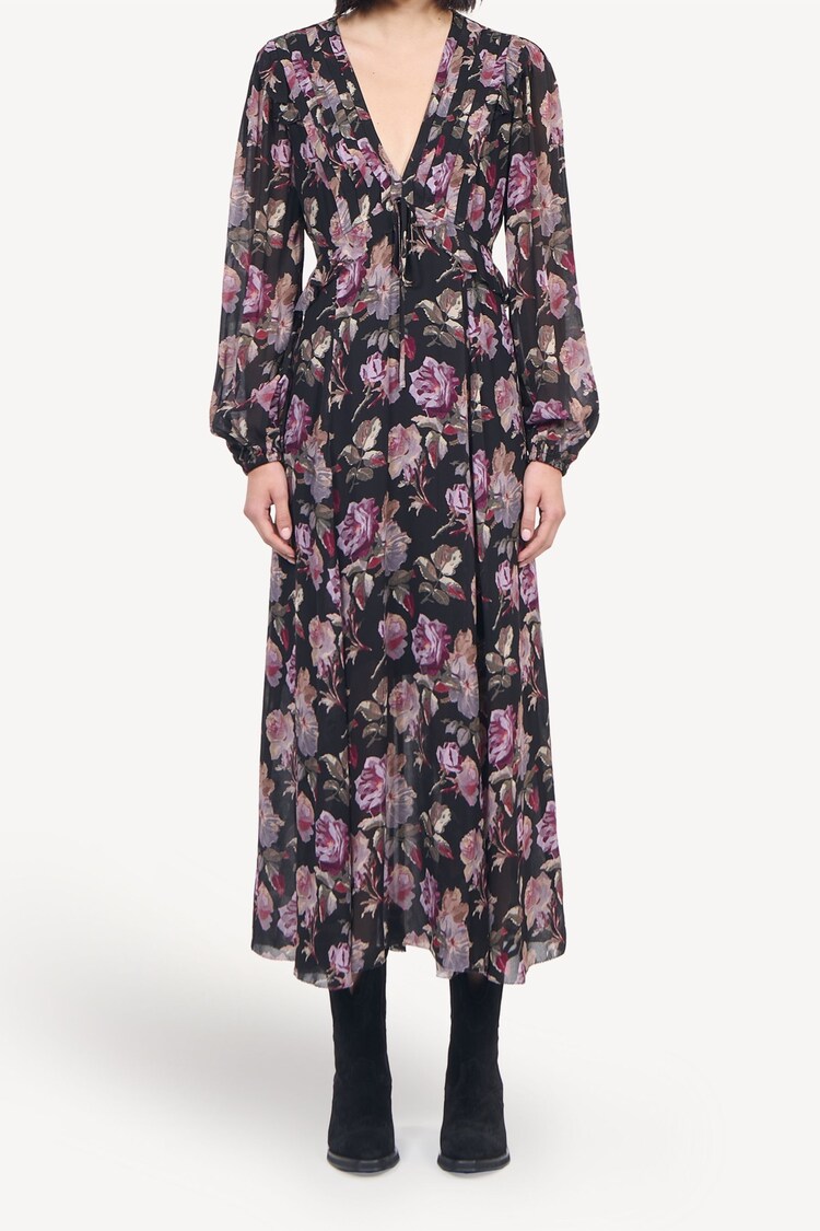 The Kooples Black Floral Maxi Dress - Image 1 of 5