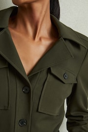 Reiss Dark Green Ray Petite Belted Utility Jumpsuit - Image 3 of 7