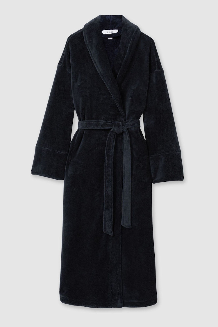 Reiss Navy Ginny Fleece Dressing Gown - Image 2 of 6