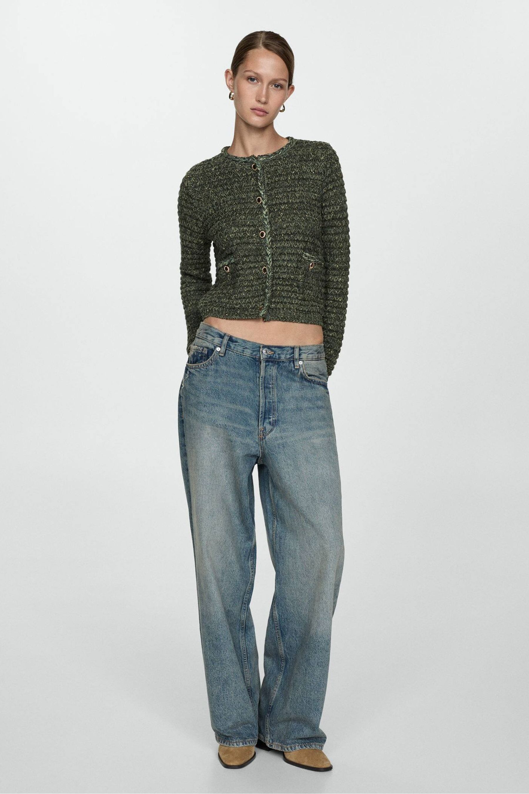 Mango chunky knit cardigan new arrivals