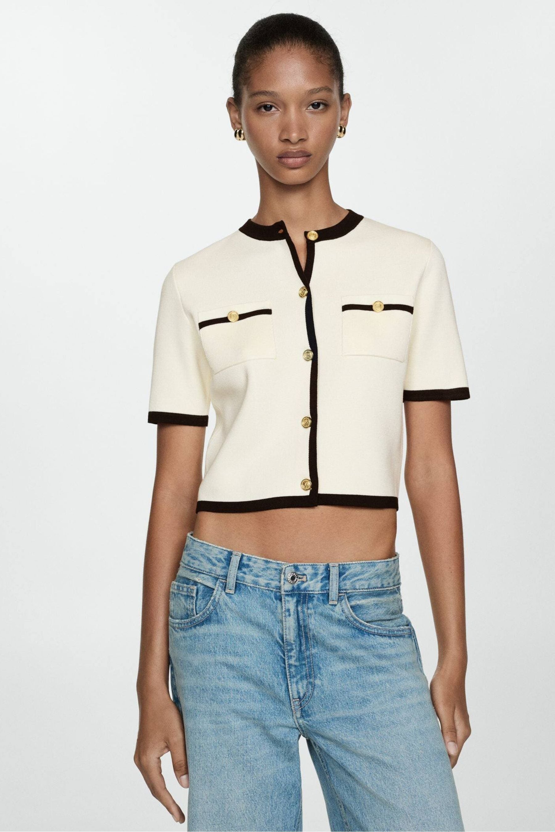 Mango cream cardigan discount