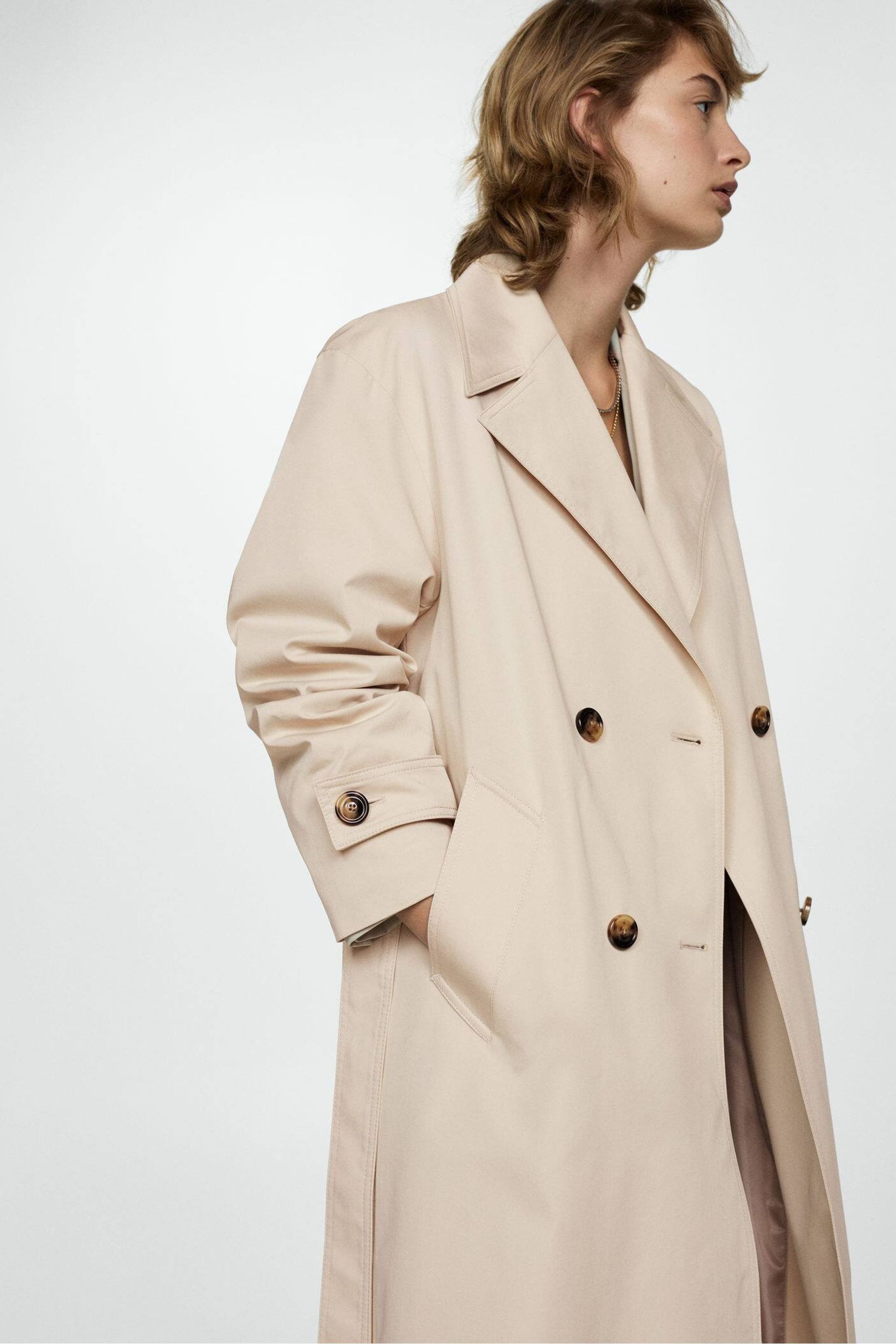 Women's double breasted trench coat on sale