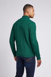 U.S. Polo Assn Green U.S. Polo Assn. Mens Cable Knit Funnel Neck Sweater - Image 4 of 7