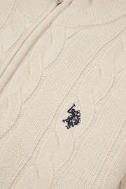 U.S. Polo Assn Natural U.S. Polo Assn. Mens Cable Knit Zip Funnel Neck Sweater - Image 7 of 7