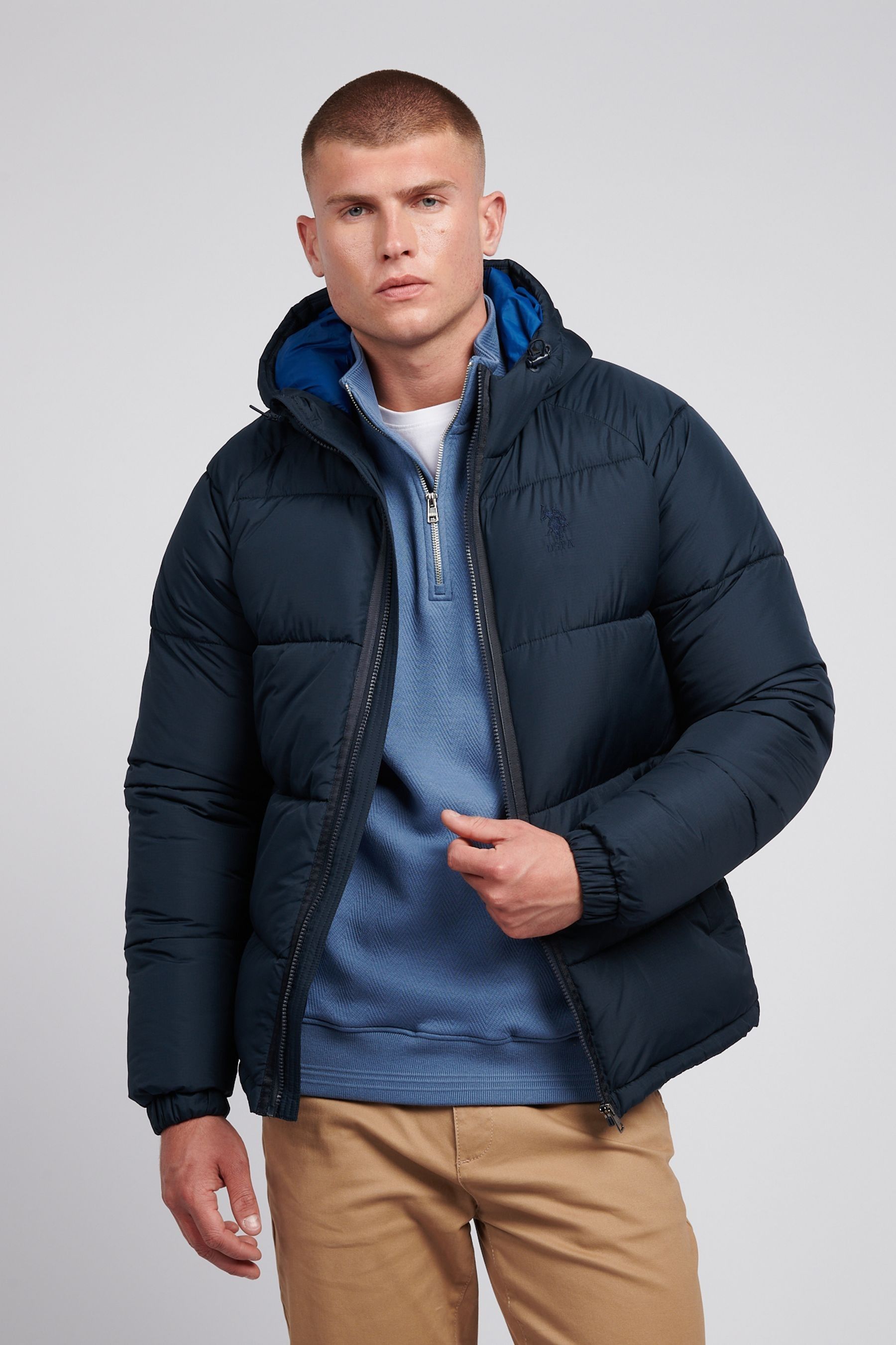 Buy U.S. Polo Assn. Mens Ripstop Hooded Puffer Jacket from the Next UK online shop