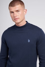 U.S. Polo Assn Blue Mens Combed Cotton Turtle Neck Sweater - Image 2 of 7