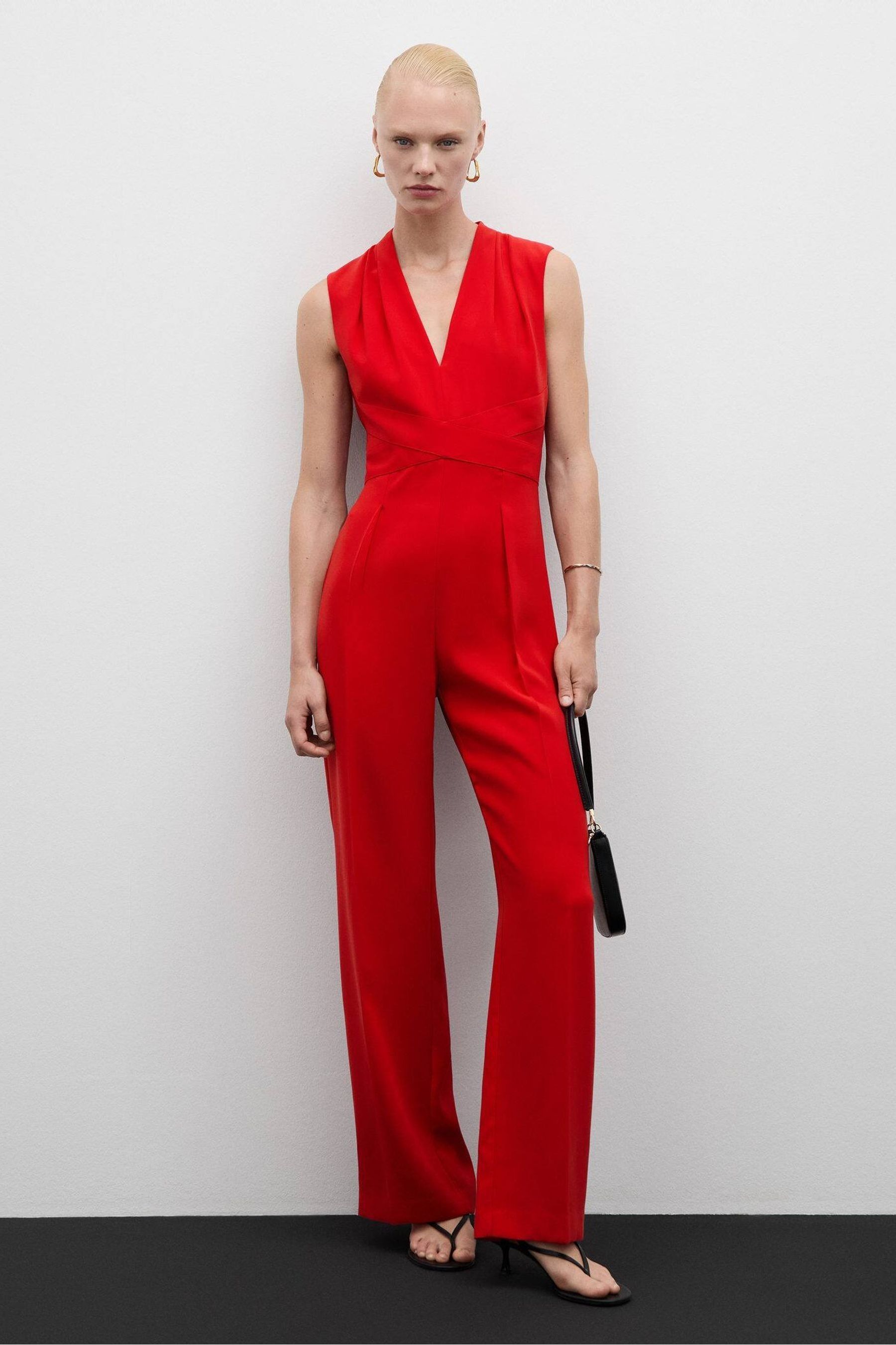Buy Mango Red V Neck Jumpsuit from the Next UK online shop