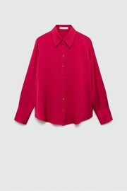 Mango Pink Satin Finish Flowy Shirt - Image 6 of 7