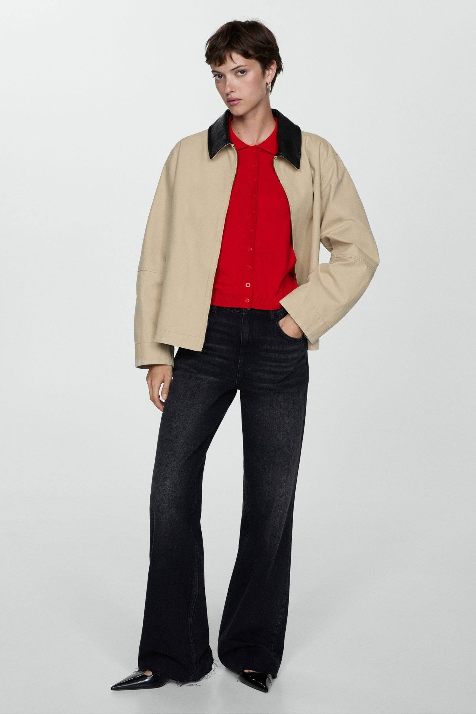 Buy Mango Red Button Down Polo Cardigan from the Next UK online shop