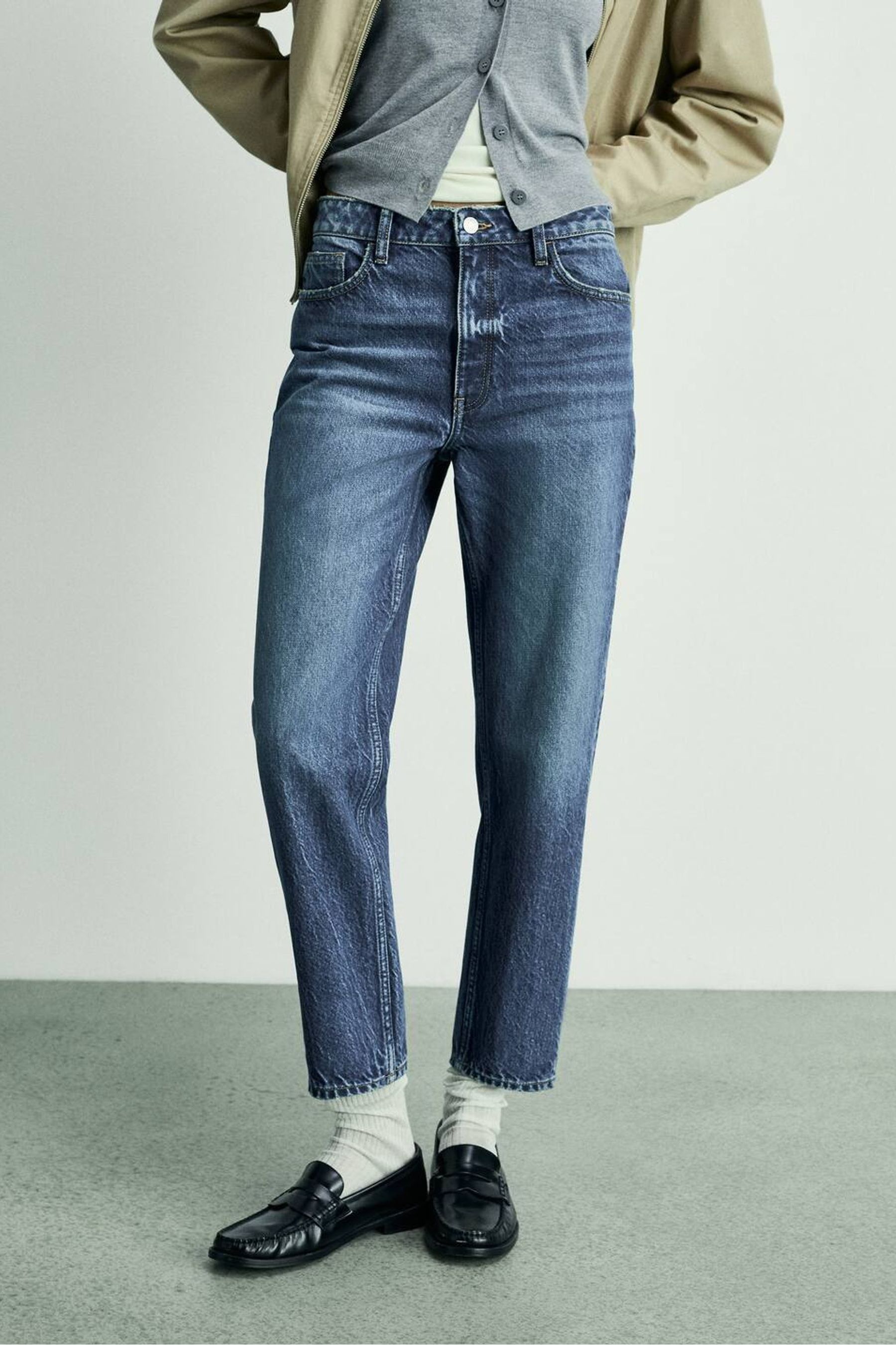 Mango Blue Mom 100 Cotton Jeans