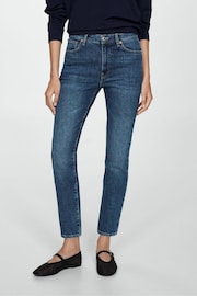 Mango Black Claudia Slim Fit Cropped Jeans - Image 4 of 7