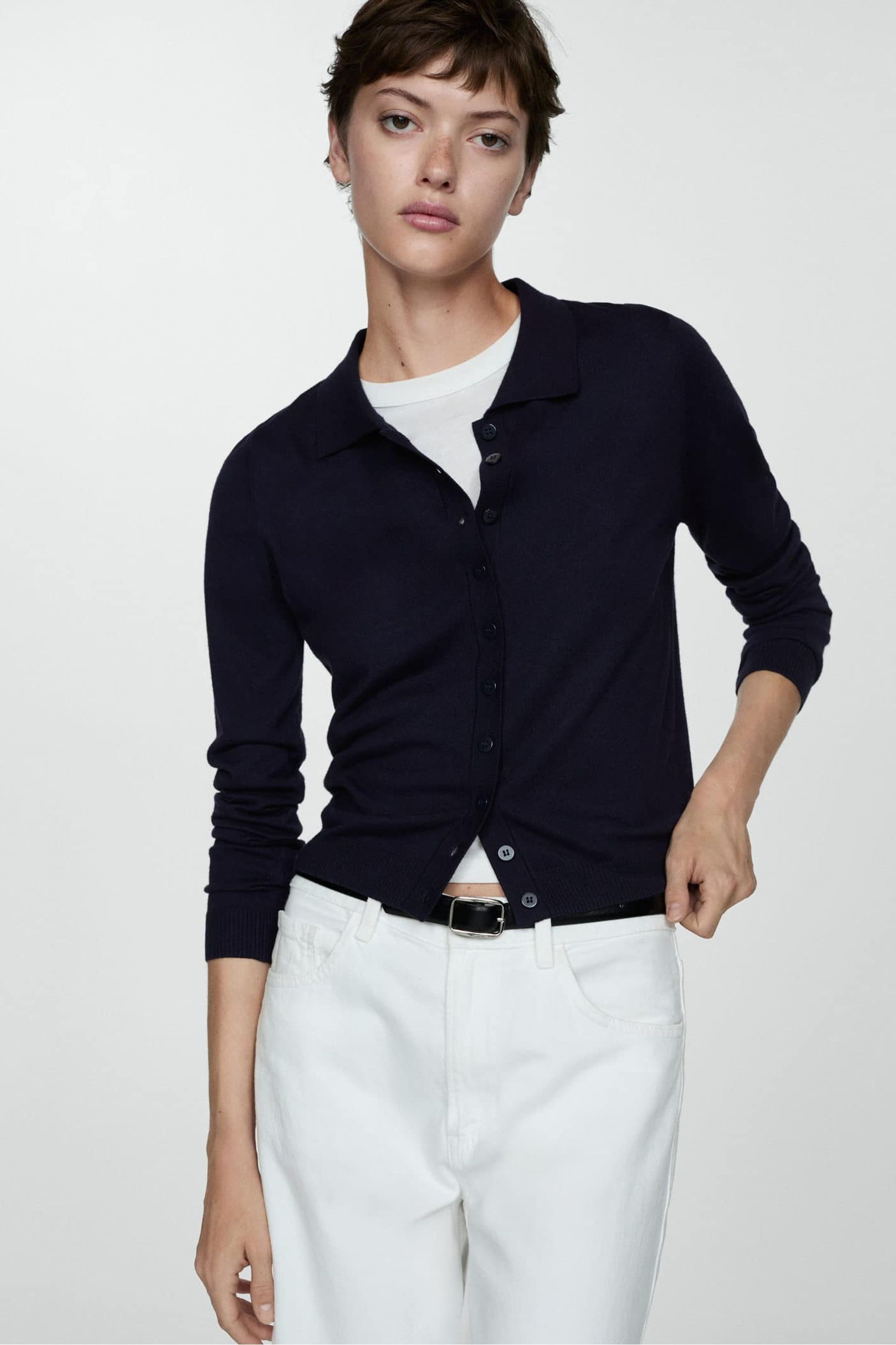 Polo neck cardigan store