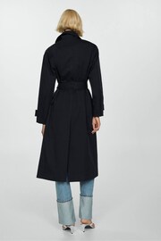 Mango Black Double Button Trench Coat - Image 2 of 6