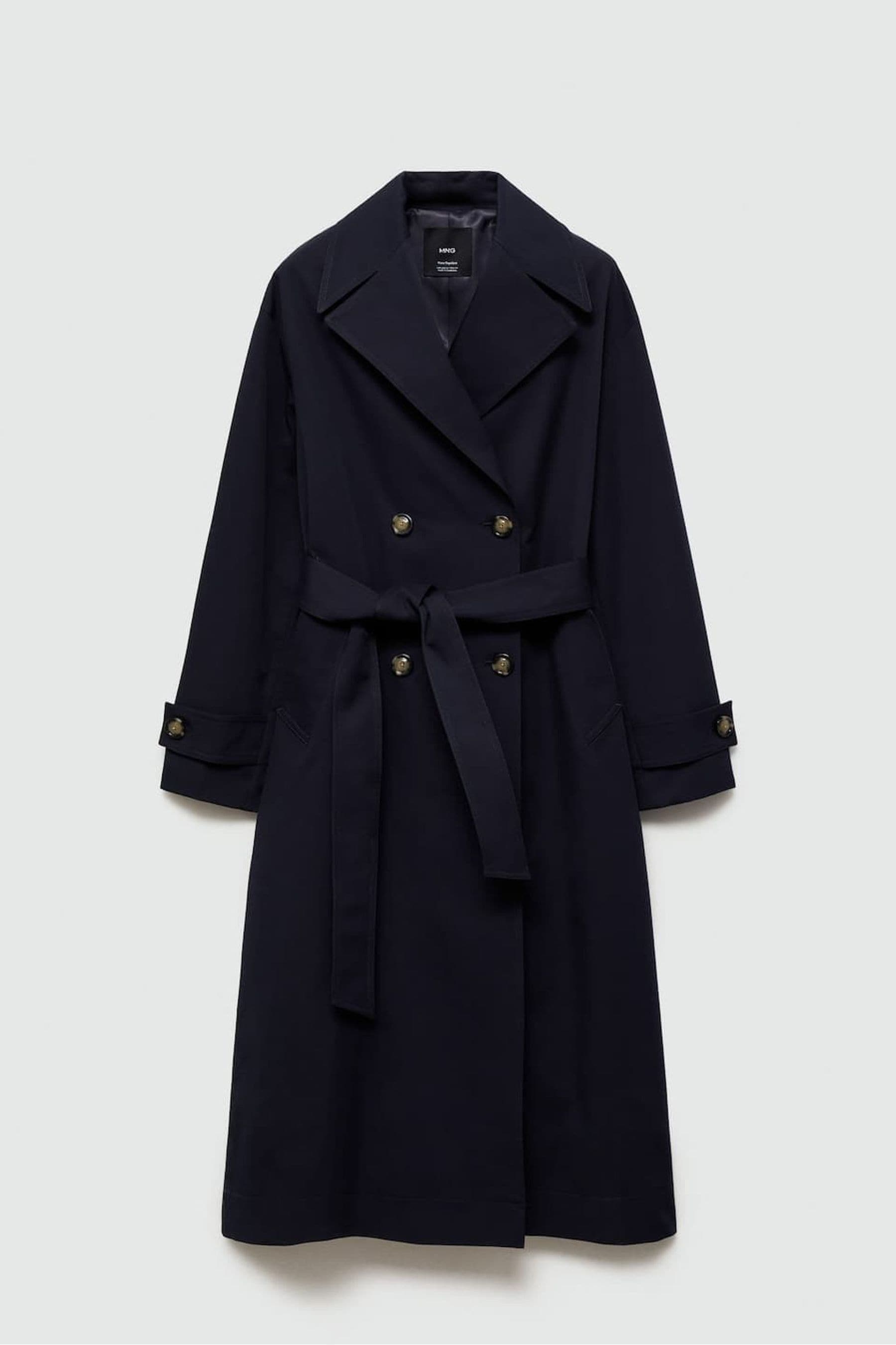 Buy Mango Black Double Breasted Trench Coat from the Next UK online shop