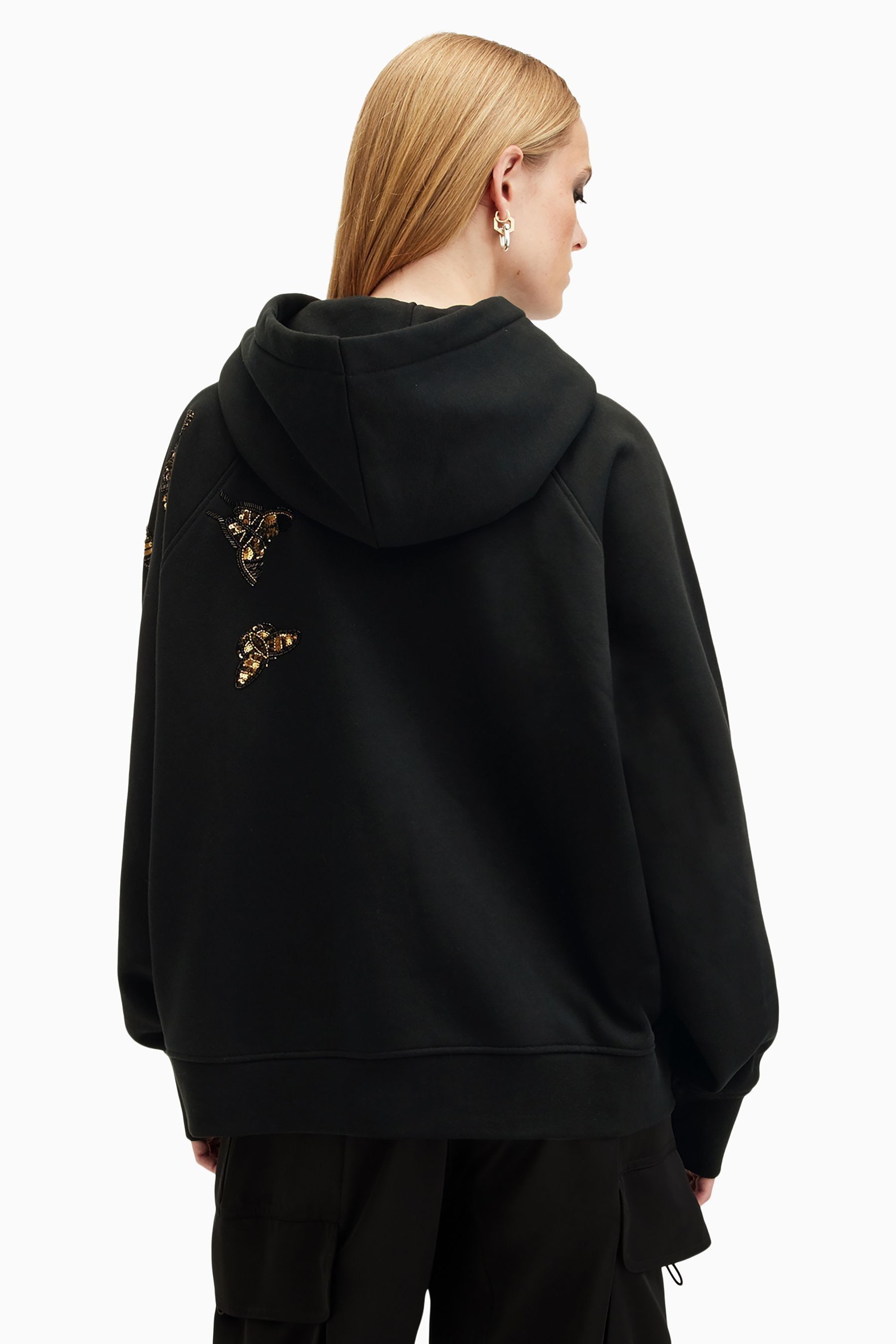All saints black talon hoodie online