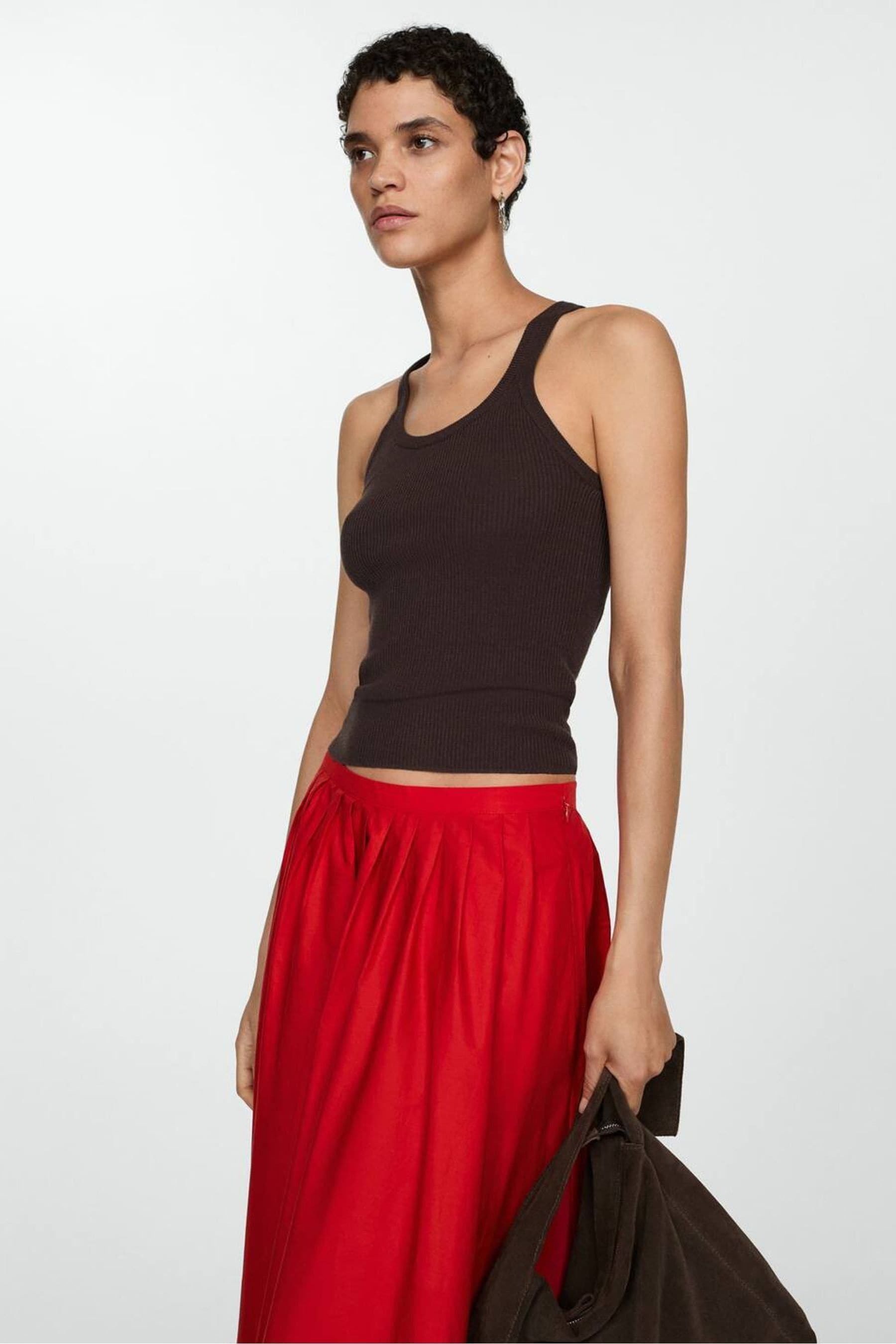 Pleated midi skirt mango cheap