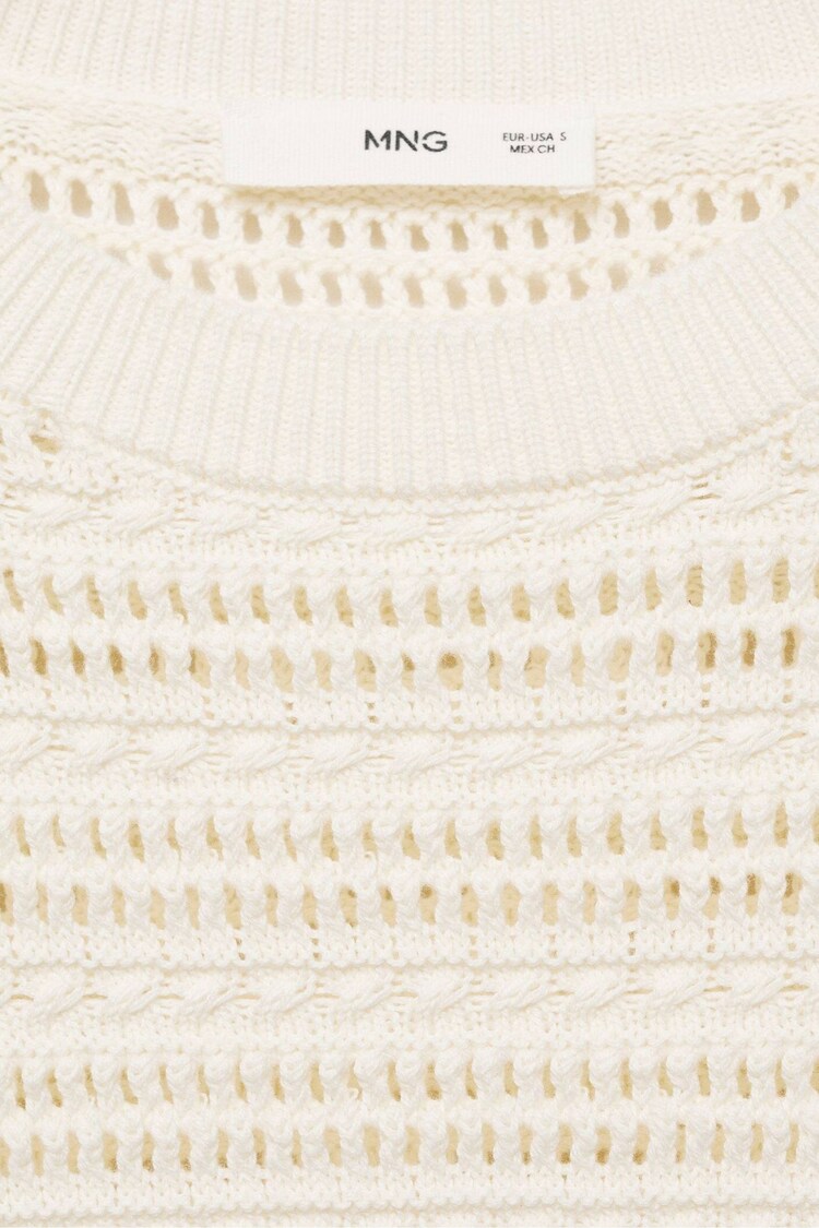 Mango Cream Openwork Knitted Jumper - Image 7 of 7