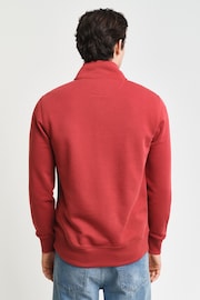 GANT Red Regular Shield Half Zip Sweatshirt - Image 2 of 5