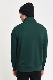 GANT Green Regular Shield Half Zip Sweatshirt - Image 2 of 6