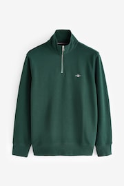 GANT Green Regular Shield Half Zip Sweatshirt - Image 6 of 6