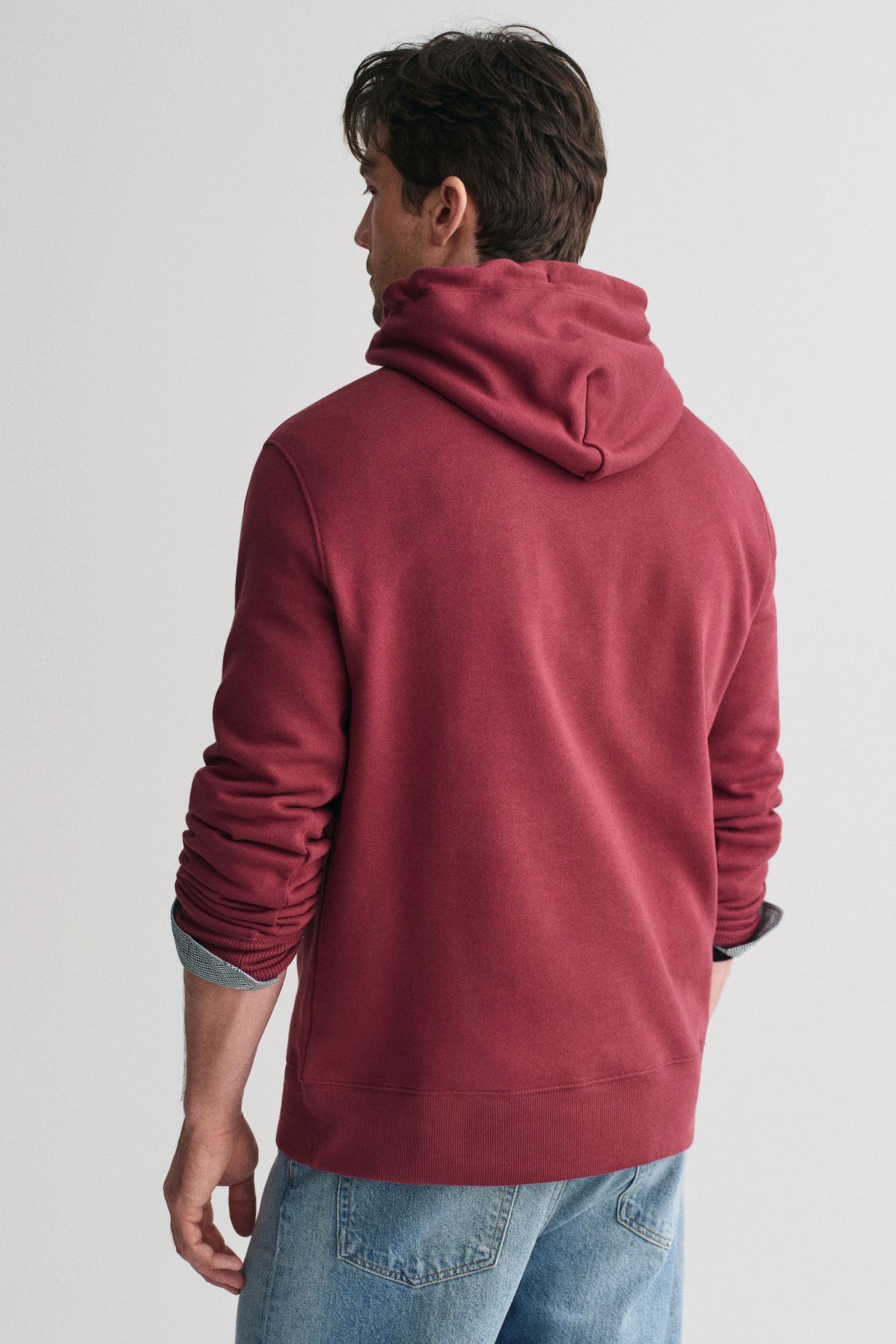 Gant shield hoodie red clearance