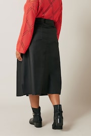 Evans PU Coated Bengaline Black Skirt - Image 3 of 5