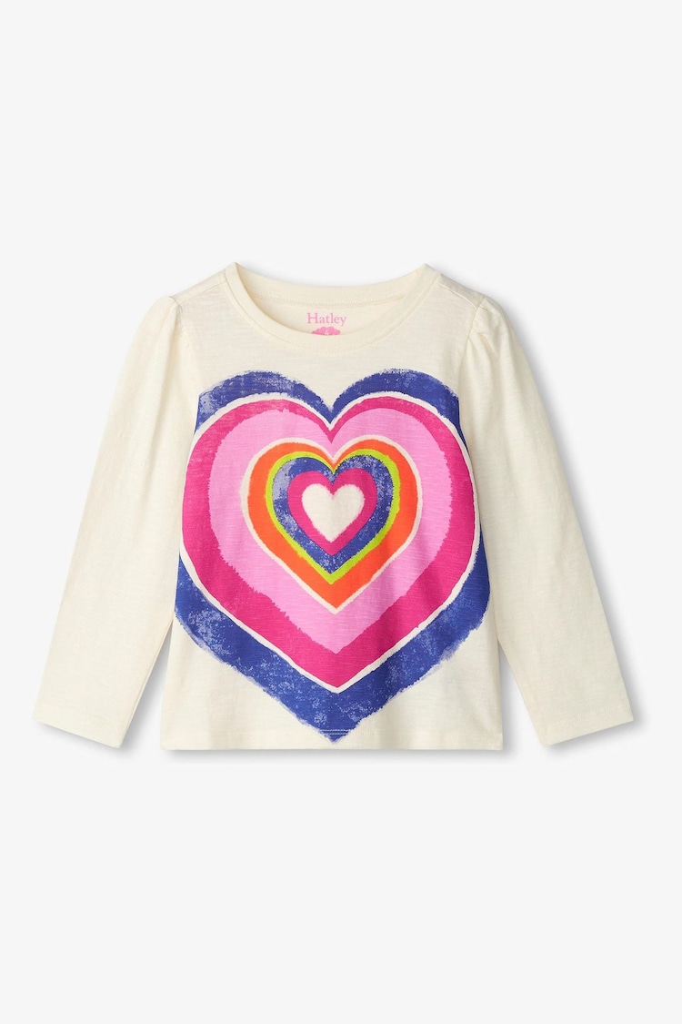 Hatley Layered Hearts Longsleeve Graphic White T-Shirt - Image 1 of 2