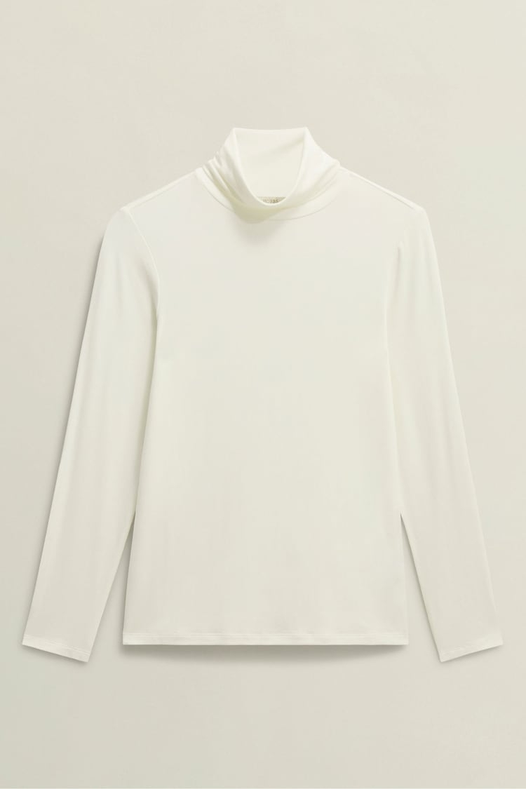 Hobbs White Mischa Roll Neck Top - Image 4 of 4